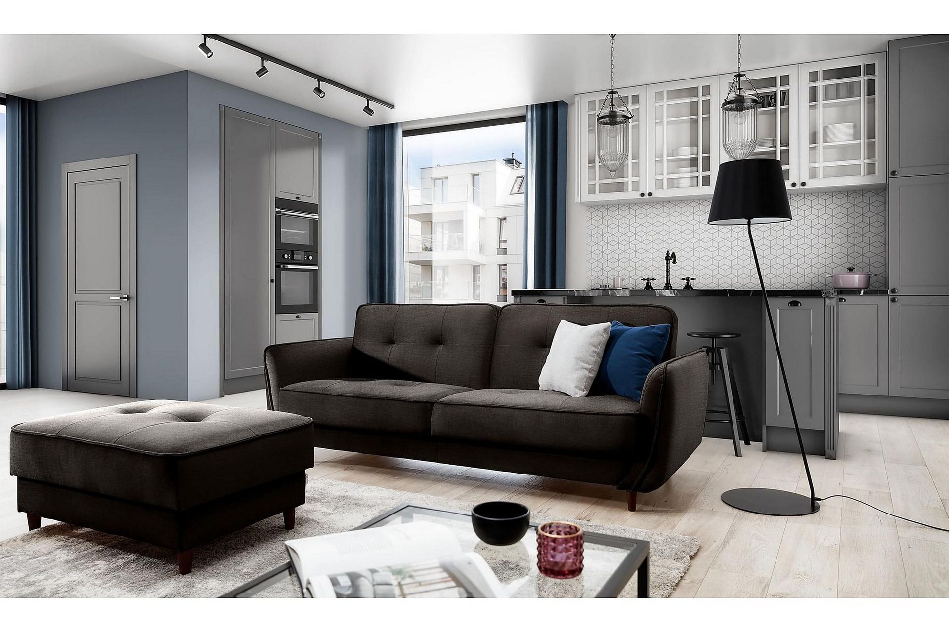 Katsuya B&auml;ddsoffa 3-sits - M&ouml;rkbrun