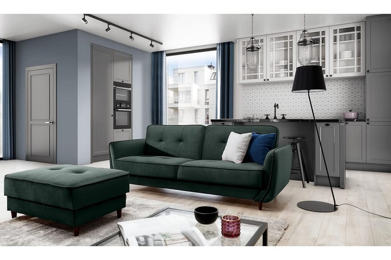 Katsuya Bäddsoffa 3-sits, Mörkgrön