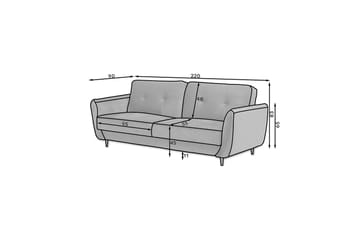 Katsuya Bäddsoffa 3-sits - Röd - Möbler - Vardagsrum - Bäddsoffor