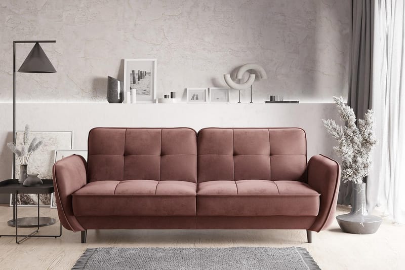 Katsuya Bäddsoffa 3-sits - Rosa - Möbler - Vardagsrum - Bäddsoffor