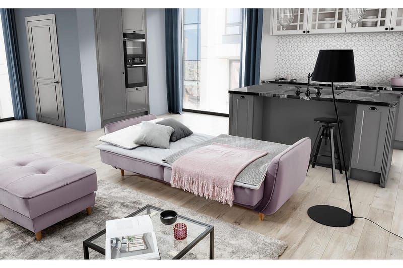 Katsuya Bäddsoffa 3-sits - Rosa - Möbler - Vardagsrum - Bäddsoffor