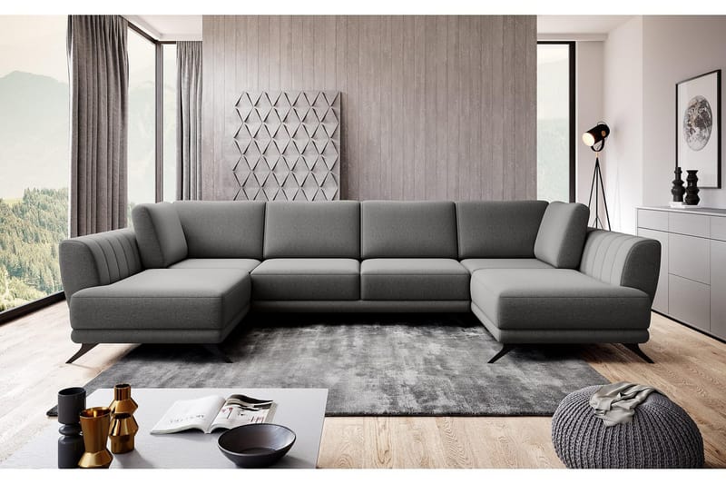 Katun Bäddsoffa Dubbelschäslong - Grå - Möbler - Vardagsrum - Bäddsoffor - U bäddsoffa
