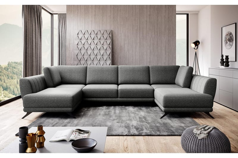 Katun Bäddsoffa Dubbelschäslong - Grå - Möbler - Vardagsrum - Bäddsoffor - U bäddsoffa