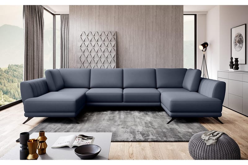 Katun Bäddsoffa Dubbelschäslong - Grå - Möbler - Vardagsrum - Bäddsoffor - U bäddsoffa