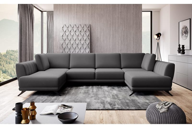 Katun Bäddsoffa Dubbelschäslong - Grå - Möbler - Vardagsrum - Bäddsoffor - U bäddsoffa