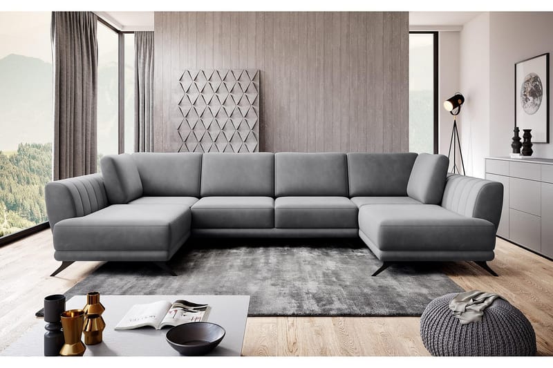 Katun Bäddsoffa Dubbelschäslong - Grå - Möbler - Vardagsrum - Bäddsoffor - U bäddsoffa
