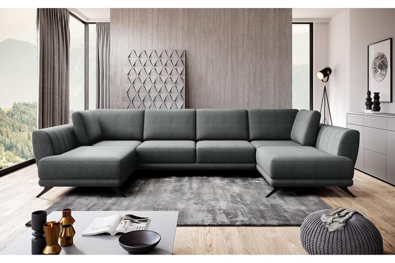 Katun Bäddsoffa Dubbelschäslong - Grå - Möbler - Vardagsrum - Bäddsoffor - U bäddsoffa