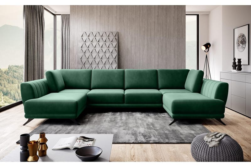 Katun Bäddsoffa Dubbelschäslong - Grön - Möbler - Vardagsrum - Bäddsoffor - U bäddsoffa