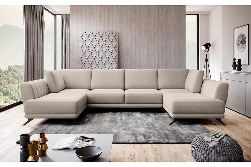Katun Bäddsoffa Dubbelschäslong - Ljusbeige - Möbler - Vardagsrum - Bäddsoffor - U bäddsoffa