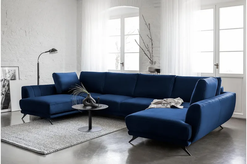 Katun Bäddsoffa Dubbelschäslong - Mörkblå - Möbler - Vardagsrum - Bäddsoffor - U bäddsoffa