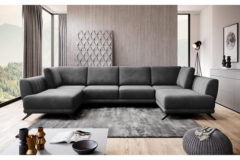 Katun Bäddsoffa Dubbelschäslong - Mörkgrå - Möbler - Vardagsrum - Bäddsoffor - U bäddsoffa