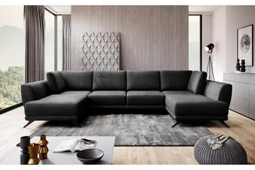 Katun Bäddsoffa Dubbelschäslong - Svart - Möbler - Vardagsrum - Bäddsoffor - U bäddsoffa