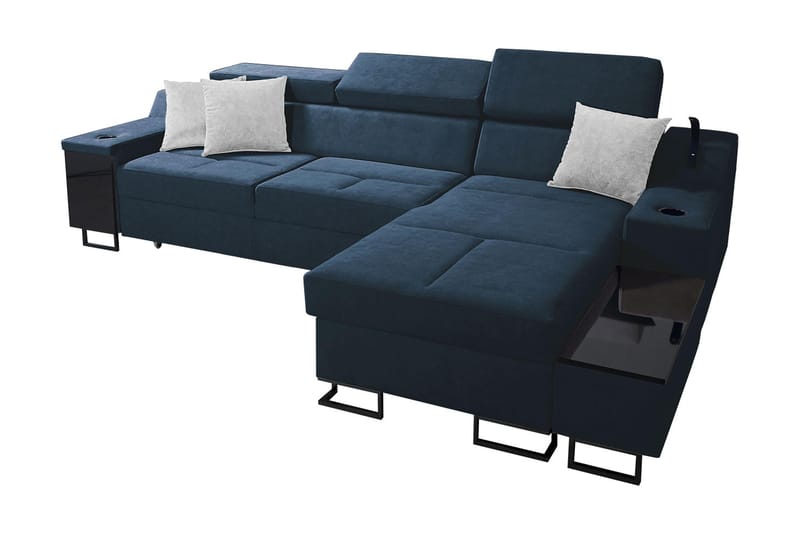 Kazumi Bäddsoffa m. Divan Förvaring 3-sits 226x127 Blå - Blå - Bäddsoffor - Bäddsoffa divan