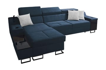 Kazumi Bäddsoffa m. Divan Förvaring 3-sits 226x127 Blå