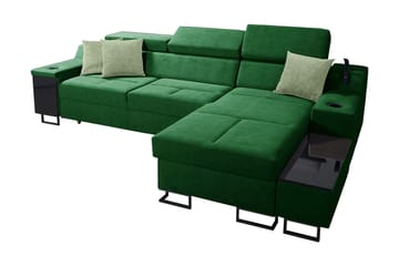 Kazumi Bäddsoffa m. Divan Förvaring 3-sits 226x127 Grön