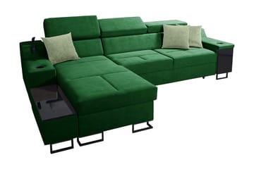 Kazumi Bäddsoffa m. Divan Förvaring 3-sits 226x127 Grön