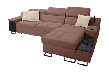Kazumi Bäddsoffa m. Divan Förvaring 3-sits 226x127 Rosa
