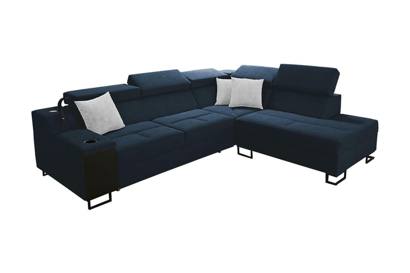 Kazumi Bäddsoffa m. Schäslong 3-sits 210x127 Blå - Blå - Möbler - Vardagsrum - Bäddsoffor
