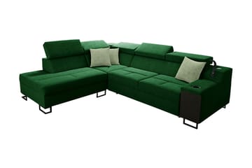 Kazumi Bäddsoffa m. Schäslong 3-sits 210x127 Grön