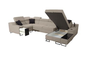 Kazumi Hörnbäddsoffa m. Divan 5-sits 268x127 Beige - Beige - Möbler - Vardagsrum - Bäddsoffor - Hörnbäddsoffa