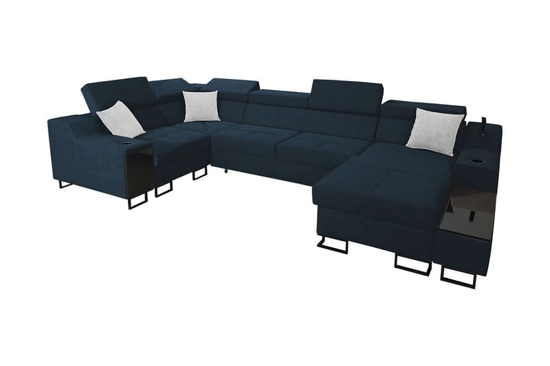 Kazumi Hörnbäddsoffa m. Divan 5-sits 268x127 Blå - Blå - Möbler - Vardagsrum - Bäddsoffor - Hörnbäddsoffa