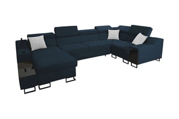 Kazumi Hörnbäddsoffa m. Divan 5-sits 268x127 Blå