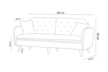 Keena Bäddsoffa 3-sits - Grå - Möbler - Vardagsrum - Bäddsoffor
