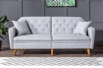 Keena Rektangulär Längsbäddad Bäddsoffa 82x202 cm i Tyg - Grå - Möbler - Vardagsrum - Bäddsoffor