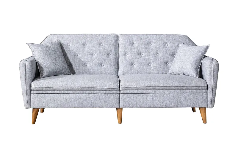 Keena Rektangulär Längsbäddad Bäddsoffa 82x202 cm i Tyg, Grå