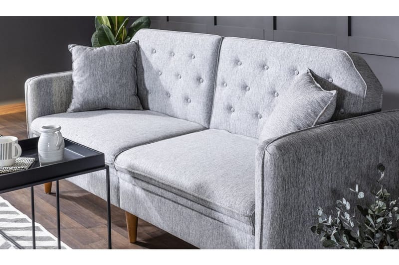 Keena Rektangulär Längsbäddad Bäddsoffa 82x202 cm i Tyg - Grå - Möbler - Vardagsrum - Bäddsoffor