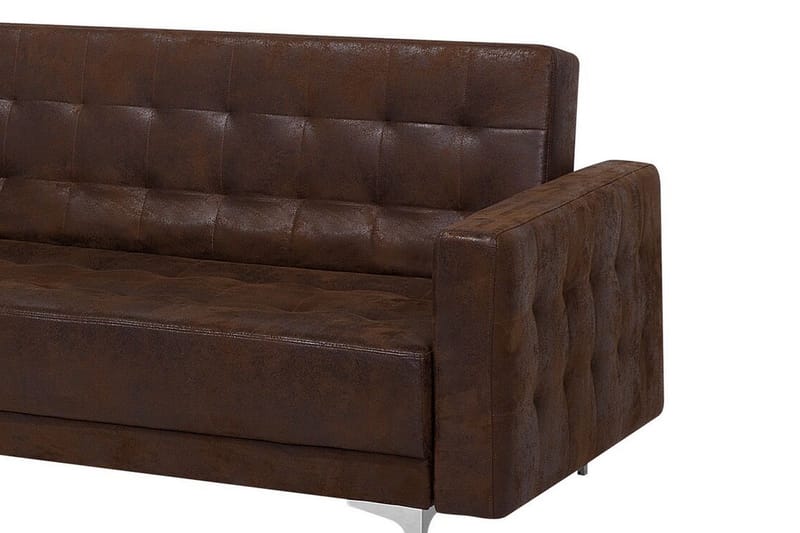 KIEFF Hörnbäddsoffa Large Höger Konstläder Brun - Möbler - Vardagsrum - Bäddsoffor