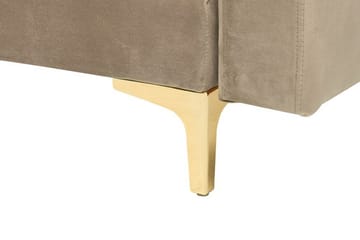 KIEFF Hörnbäddsoffa med Fotpall Sammet Beige - Möbler - Vardagsrum - Bäddsoffor