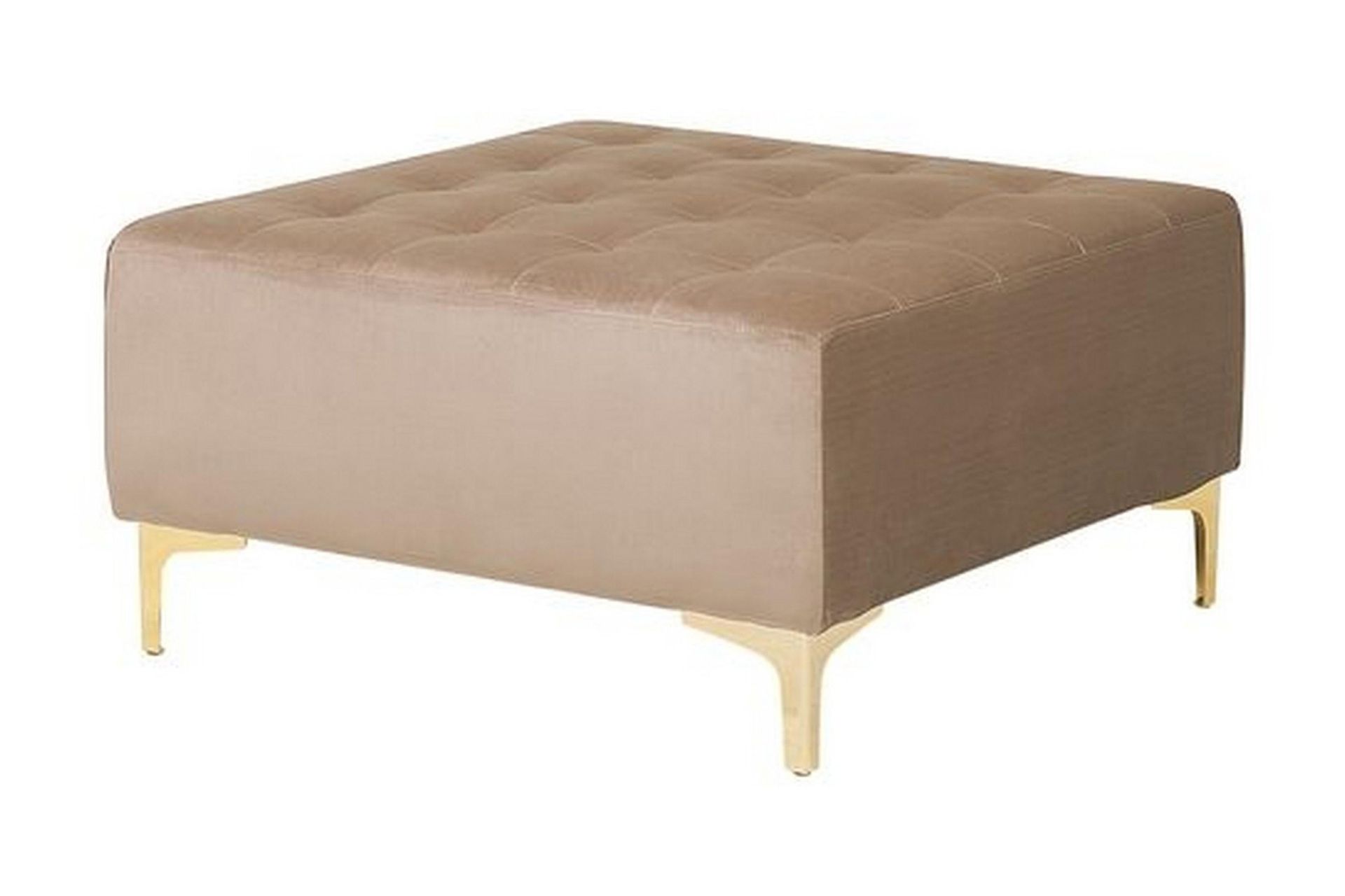 KIEFF Hörnbäddsoffa med Fotpall Sammet Beige - Möbler - Vardagsrum - Bäddsoffor