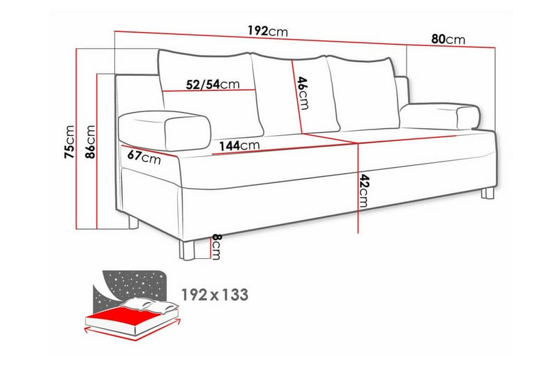 Kintore 2-sits Bäddsoffa Beige - Bäddsoffor - 2-sits bäddsoffa