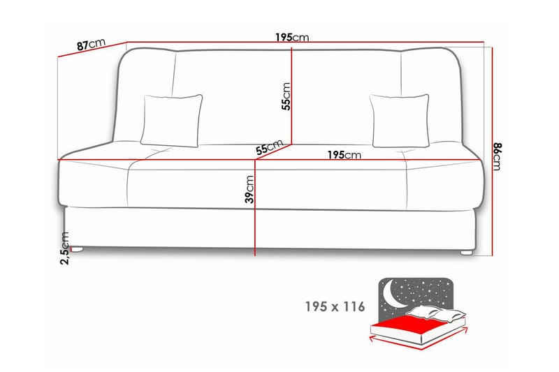 Kintore 2-sits Bäddsoffa Beige - Bäddsoffor - 2-sits bäddsoffa