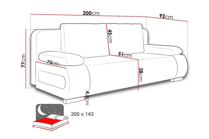 Kintore 2-sits Bäddsoffa Beige - Möbler - Vardagsrum - Bäddsoffor