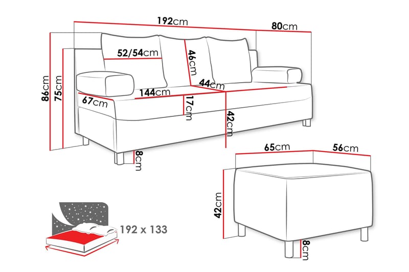 Kintore 2-sits Bäddsoffa Beige - Möbler - Vardagsrum - Bäddsoffor