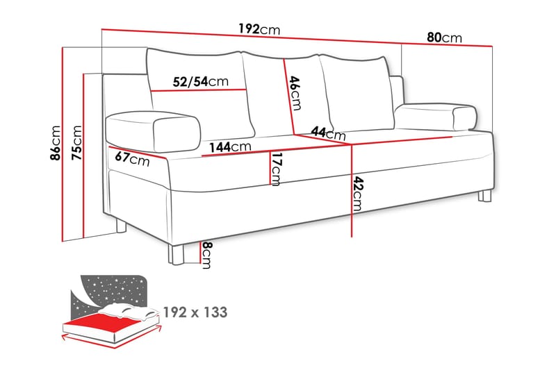 Kintore 2-sits Bäddsoffa Brun - Möbler - Vardagsrum - Bäddsoffor
