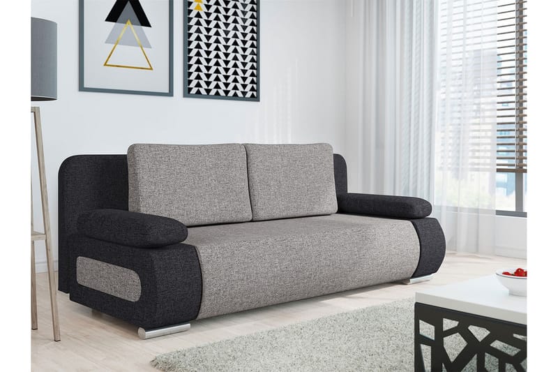 Kintore 2-sits Bäddsoffa Grå/Svart - Möbler - Vardagsrum - Bäddsoffor
