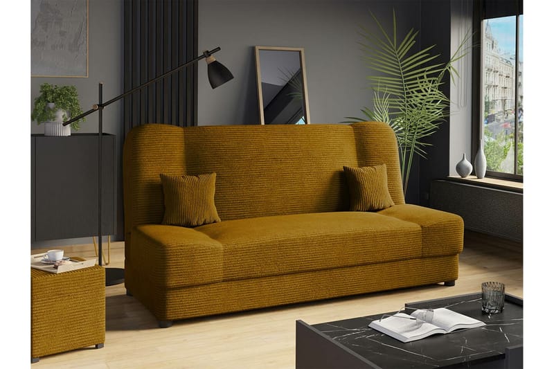 Kintore 2-sits Bäddsoffa Gul/Brun - Möbler - Vardagsrum - Bäddsoffor