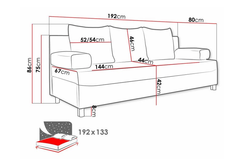 Kintore 2-sits Bäddsoffa Mörkblå - Bäddsoffor - 2-sits bäddsoffa