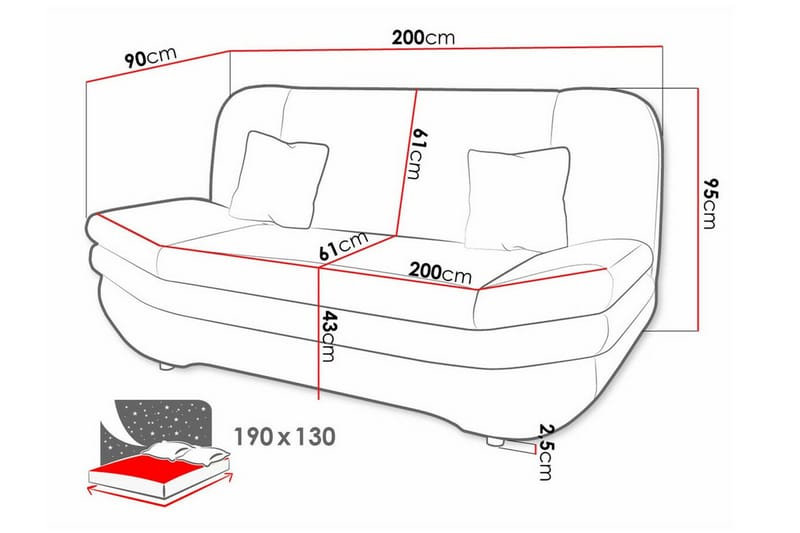 Kintore 2-sits Bäddsoffa Vit - Möbler - Vardagsrum - Bäddsoffor