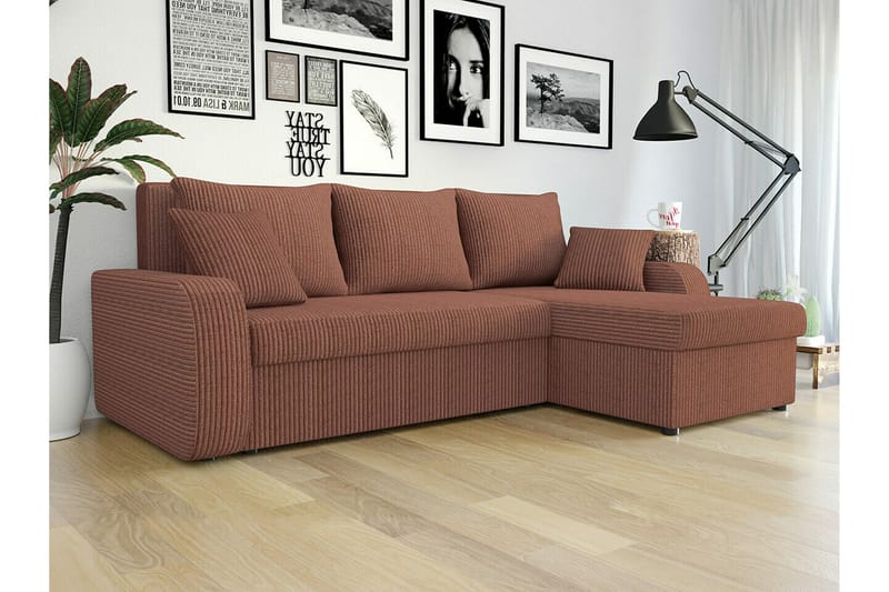 Kintore 3-sits Hörnbäddsoffa Brown - Möbler - Vardagsrum - Bäddsoffor