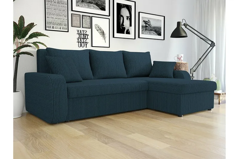 Kintore 3-sits Hörnbäddsoffa Dark blue - Möbler - Vardagsrum - Bäddsoffor - Hörnbäddsoffa