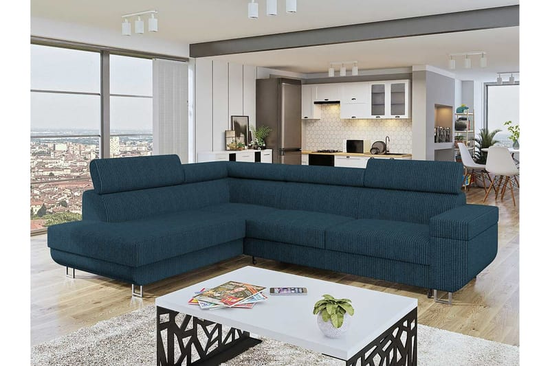 Kintore 3-sits Hörnbäddsoffa Dark blue - Möbler - Vardagsrum - Bäddsoffor - Hörnbäddsoffa