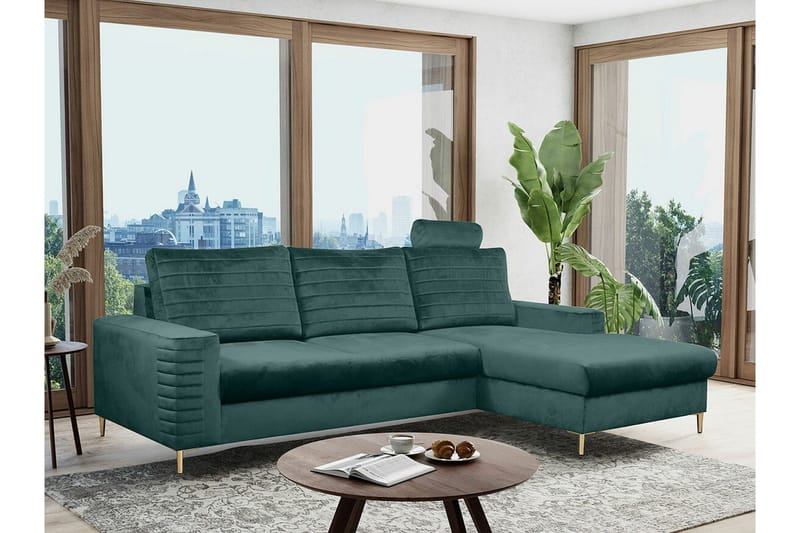 Kintore 3-sits Hörnbäddsoffa Dark green - Möbler - Vardagsrum - Bäddsoffor - Hörnbäddsoffa