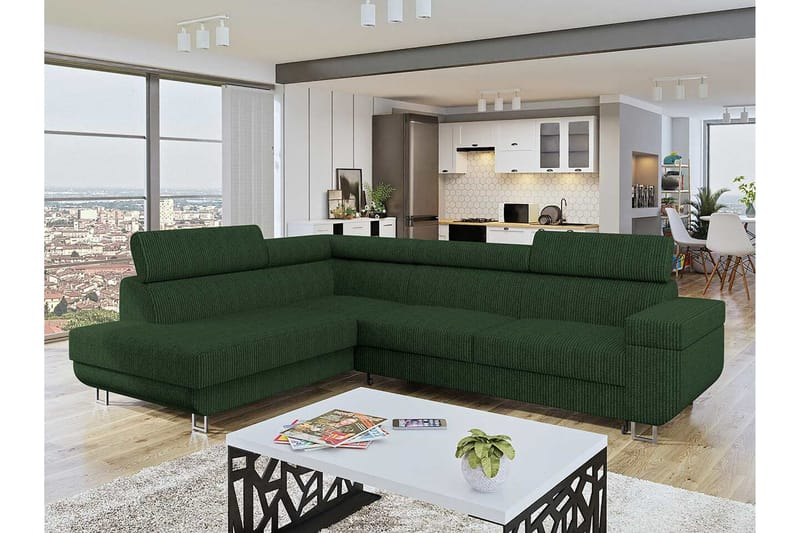 Kintore 3-sits Hörnbäddsoffa Dark green - Möbler - Vardagsrum - Bäddsoffor - Hörnbäddsoffa