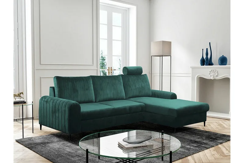 Kintore 3-sits Hörnbäddsoffa Dark green - Möbler - Vardagsrum - Bäddsoffor