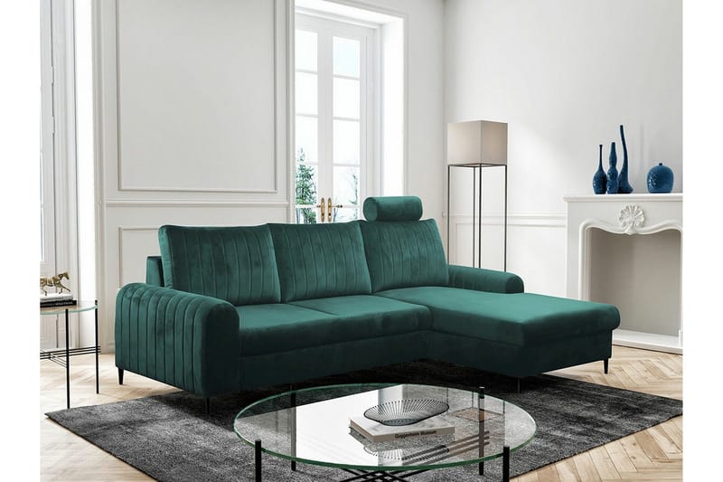Kintore 3-sits Hörnbäddsoffa Dark green - Möbler - Vardagsrum - Bäddsoffor