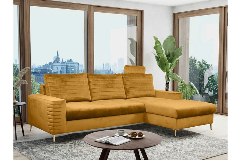 Kintore 3-sits Hörnbäddsoffa Dark yellow - Möbler - Vardagsrum - Bäddsoffor - Hörnbäddsoffa